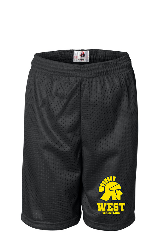Wausau West Wrestling DTF Youth Pro Mesh 6" Shorts