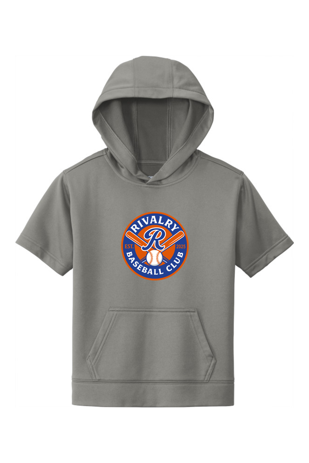Rivalry Baseball DTF Youth Sport-Wick Fleece Short Sleeve Hooded Pullover