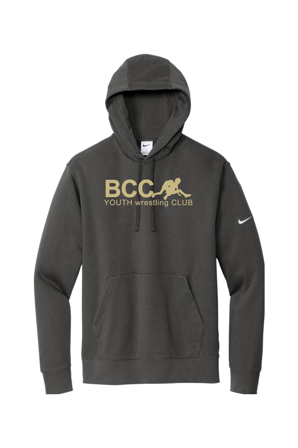 BCC Youth Wrestling Nike Club Fleece Sleeve Swoosh Pullover Hoodie