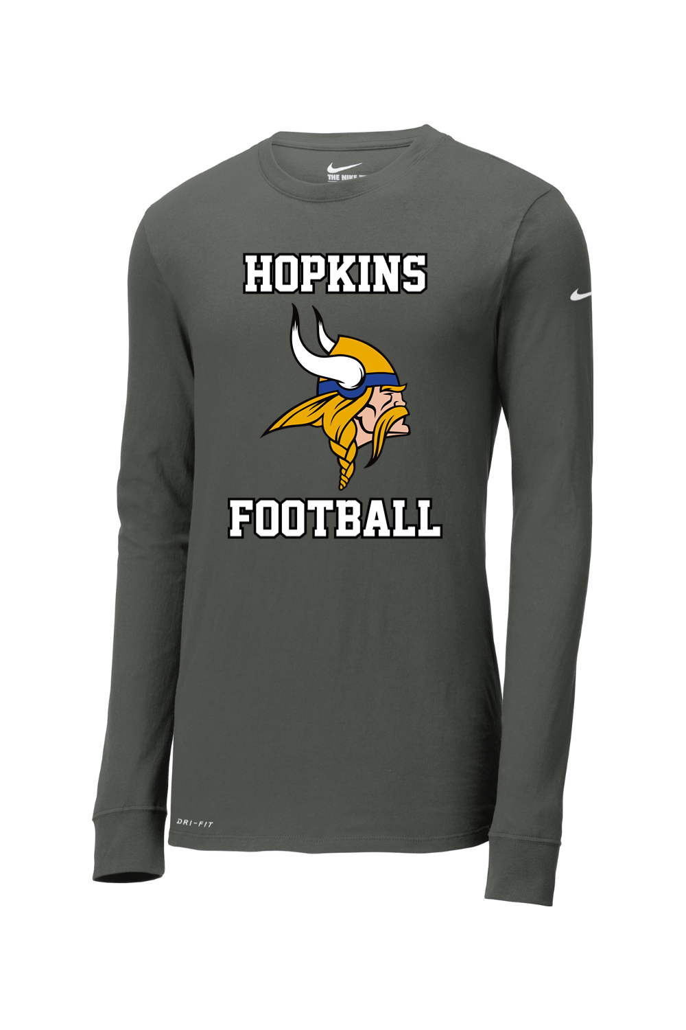 Hopkins Football DTF Nike Dri-FIT Cotton/Poly Long Sleeve Tee