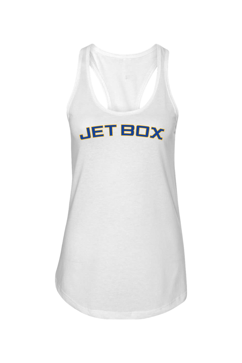 Jet Box Baseball DTF Ladies Racerback Tank