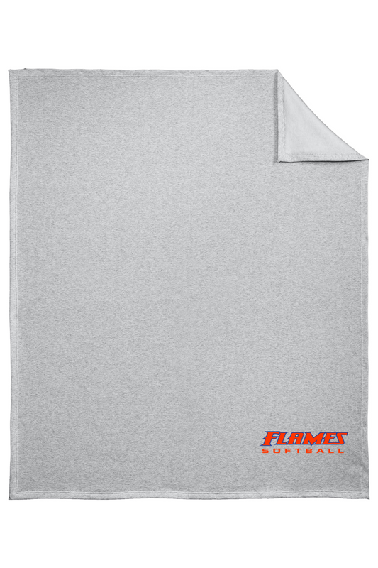 Flames MI Softball DTF Core Fleece Sweatshirt Blanket