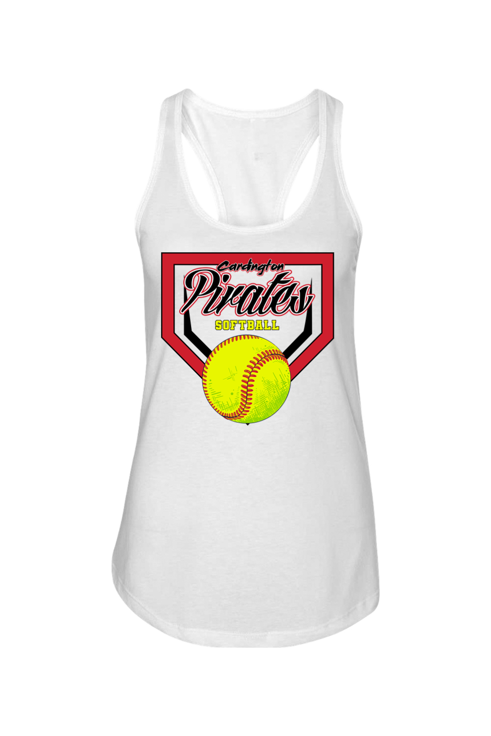 Cardington Pirates Softball DTF Ladies Racerback Tank