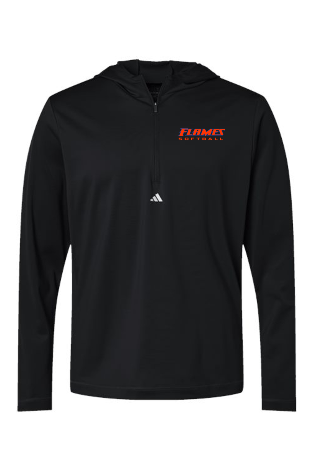Flames MI Softball DTF Adidas Lightweight Performance Quarter-Zip Hooded Pullover