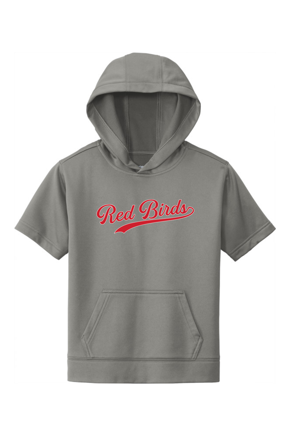 Marion Redbirds Baseball DTF Youth Fleece Short Sleeve Hooded Pullover