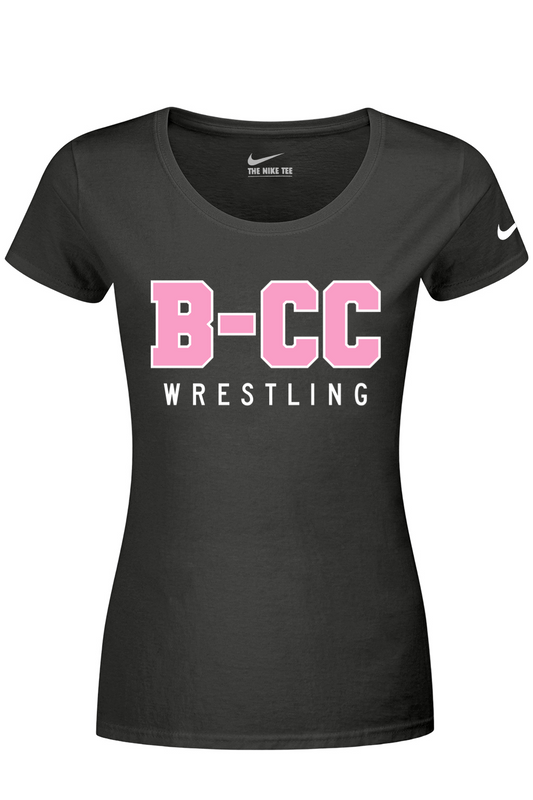 B-CC Wrestling DTF Nike Ladies Dri-FIT Cotton/Poly Scoop Neck Tee