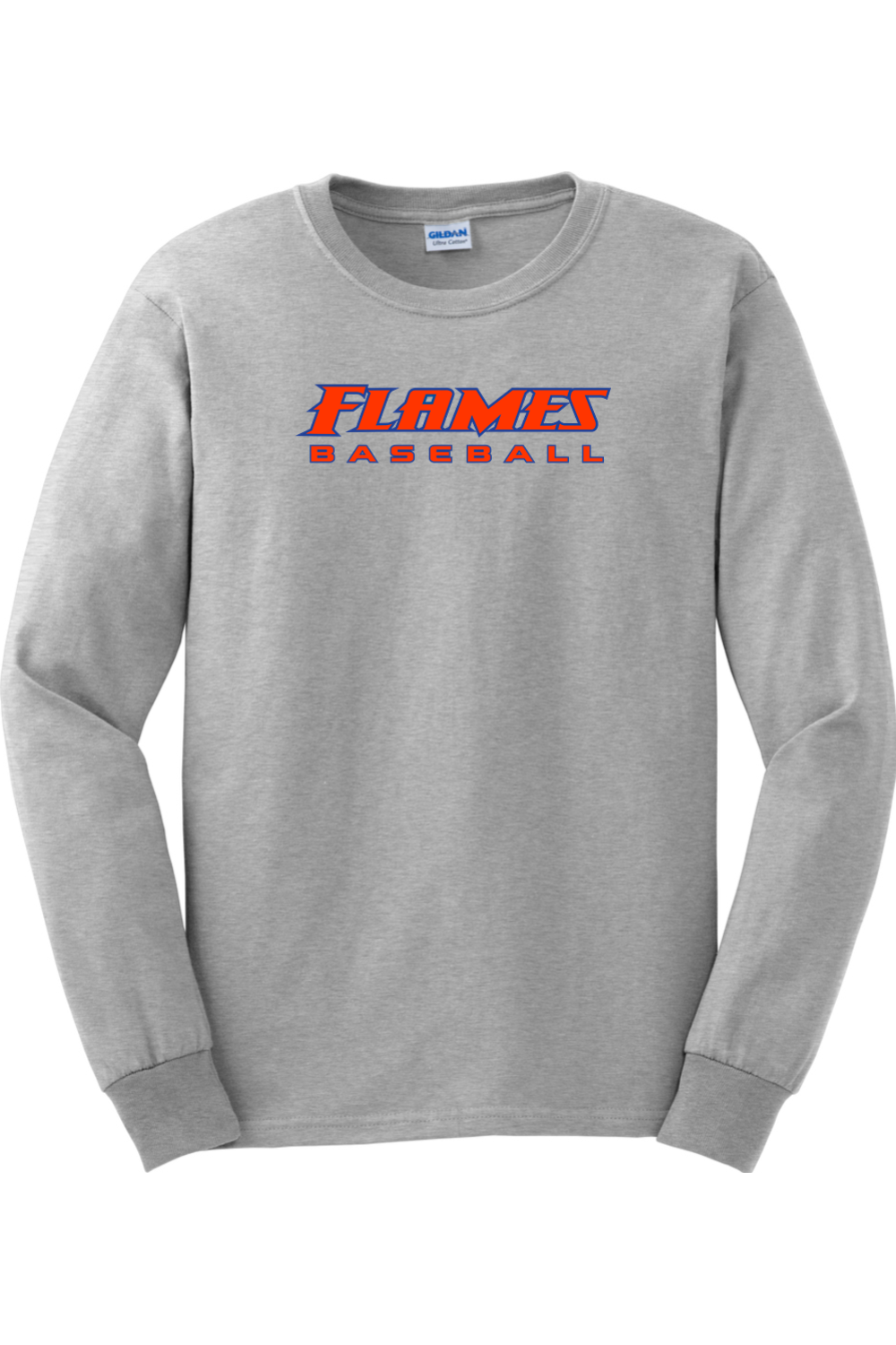 Flames MI Baseball DTF Ultra Cotton Long Sleeve T-Shirt