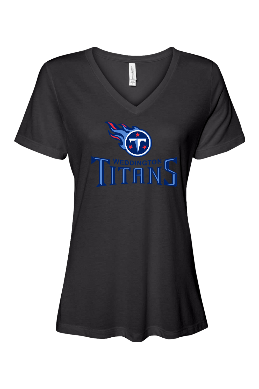 Weddington Titans Women’s Relaxed Jersey Short Sleeve V-Neck T-Shirt