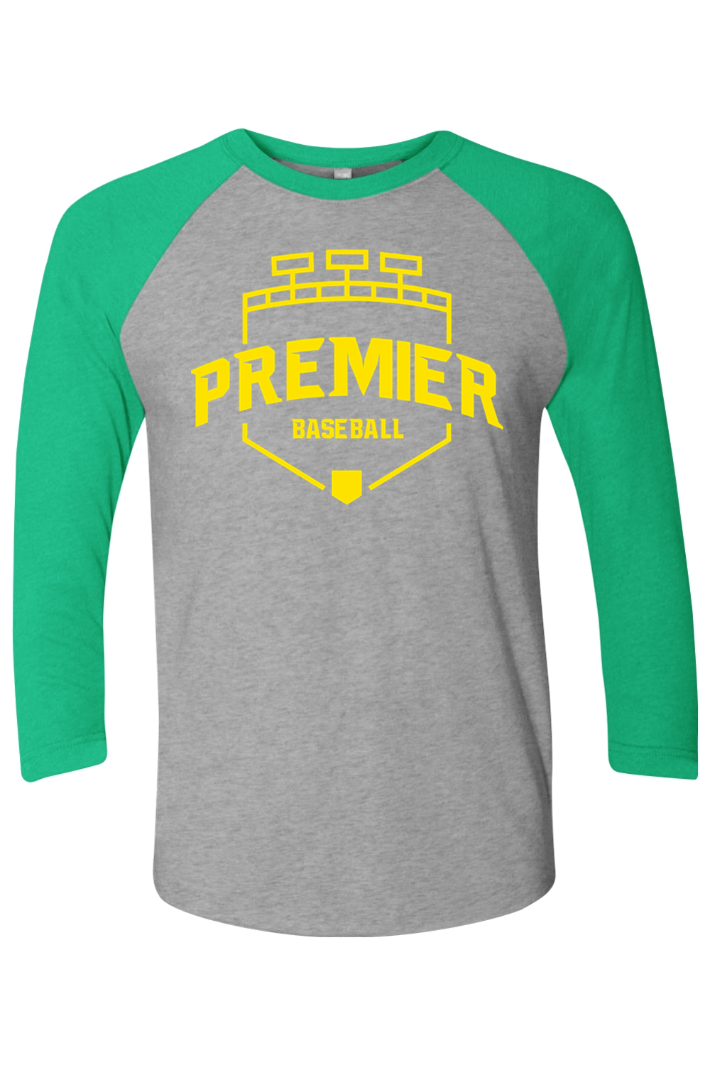 Premier Baseball OR Three-Quarter Sleeve Raglan Tee - Yellow