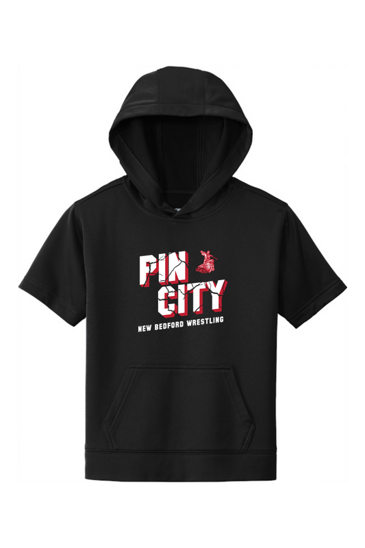 New Bedford Wrestling DTF Youth Fleece Short Sleeve Hooded Pullover