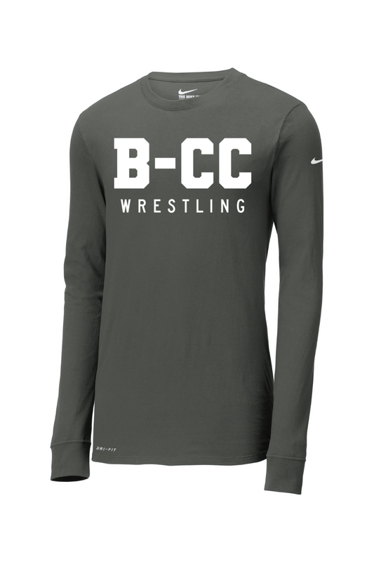 B-CC Wrestling DTF Nike Dri-FIT Cotton/Poly Long Sleeve Tee