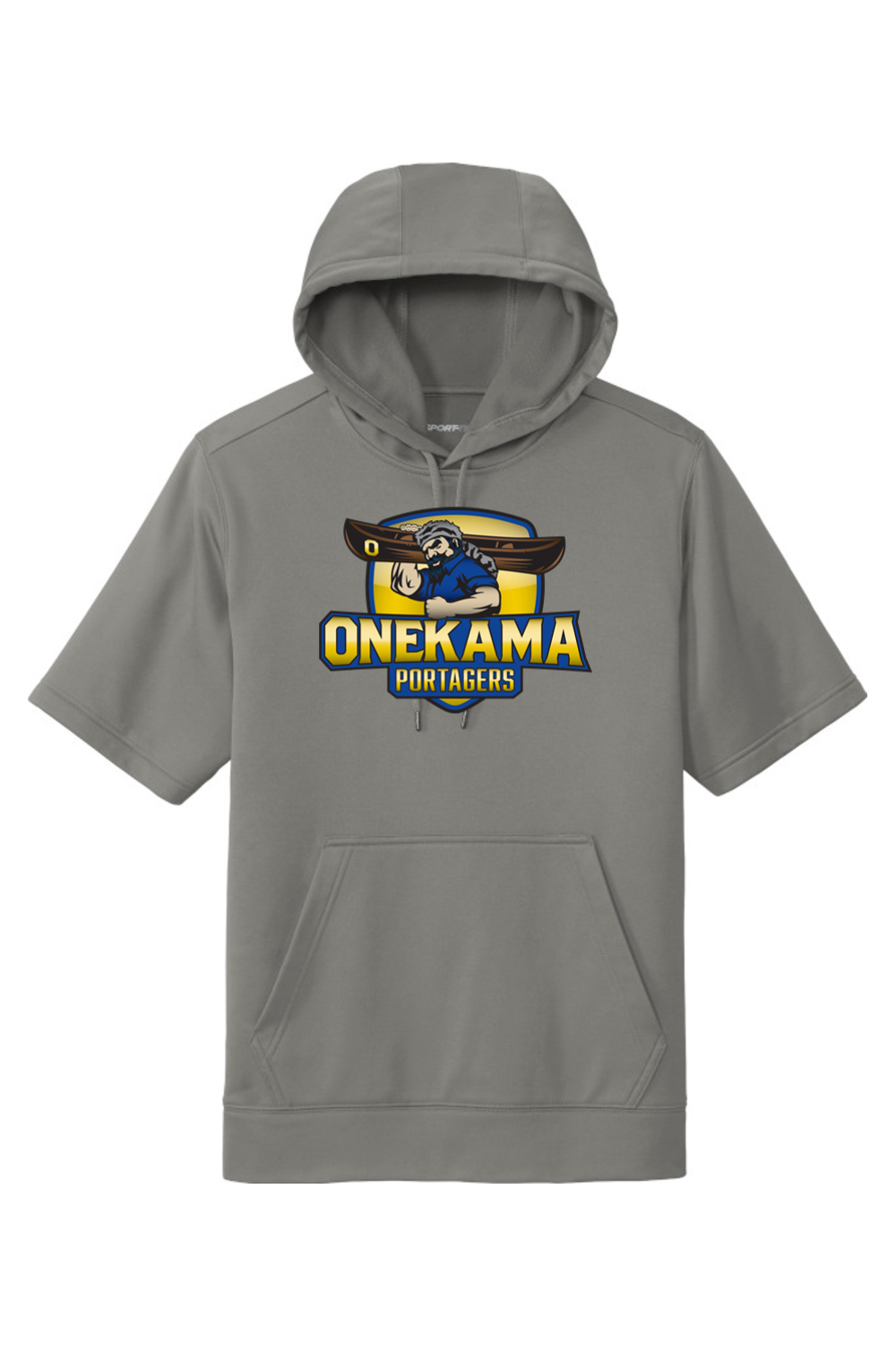 Onekama Portagers Football Fleece Short Sleeve Hooded Pullover