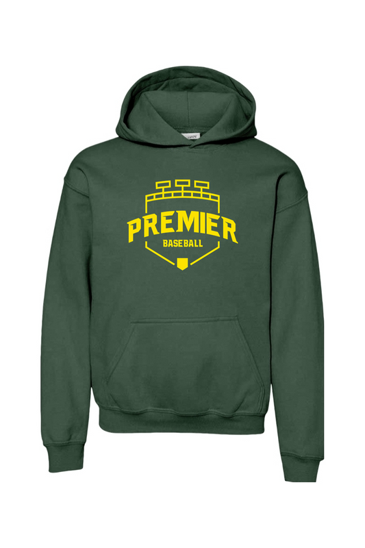 Premier Baseball OR Youth Hooded Sweatshirt - Yellow Logo
