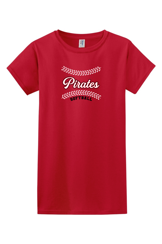 Cardington Pirates Softball DTF Softstyle Ladies' T-Shirt