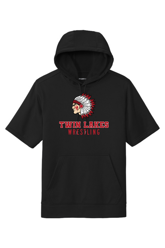 Twin Lakes Wrestling DTF Sport-Wick Fleece Short Sleeve Hooded Pullover