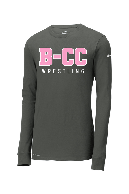 B-CC Wrestling DTF Nike Dri-FIT Cotton/Poly Long Sleeve Tee