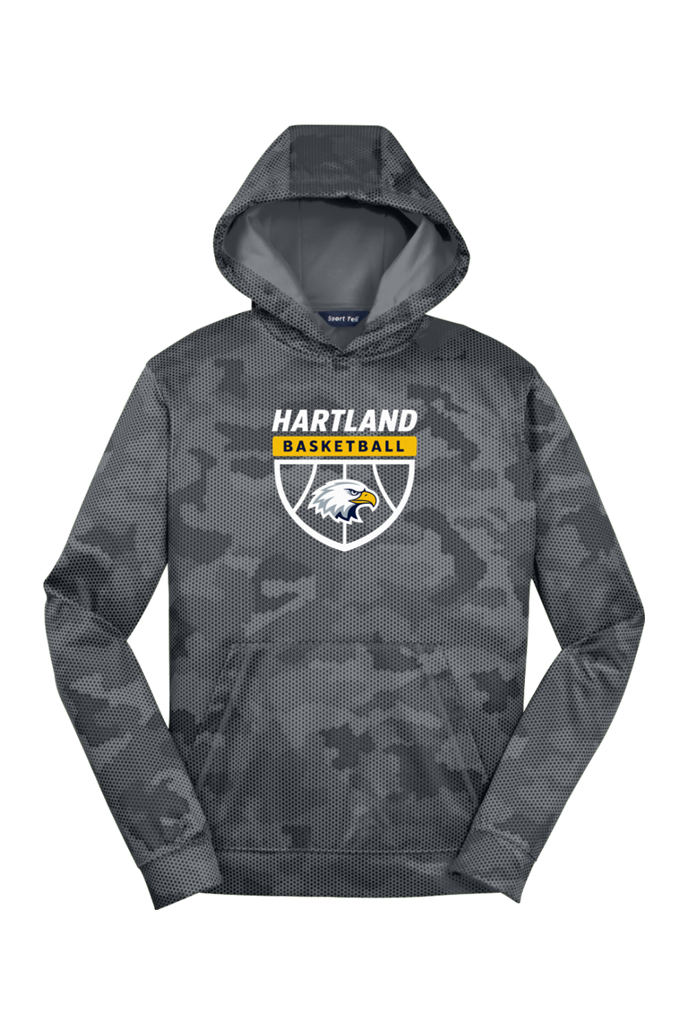 Hartland Basketball Youth Sport-Wick CamoHex Fleece Hooded Pullover