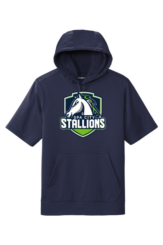 Spa City Stallions DTF Fleece Short Sleeve Hooded Pullover