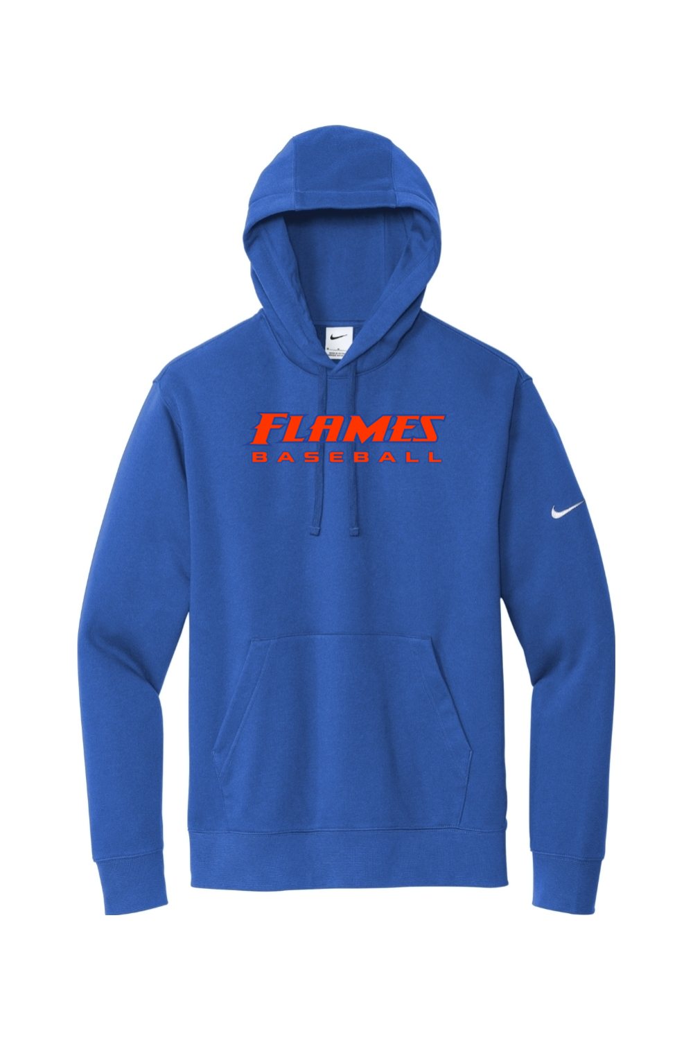 Flames MI Baseball DTF Nike Club Fleece Sleeve Swoosh Pullover Hoodie