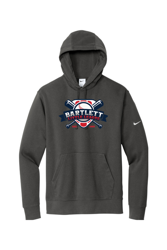 Bartlett Little League DTF Nike Club Fleece Sleeve Swoosh Pullover Hoodie