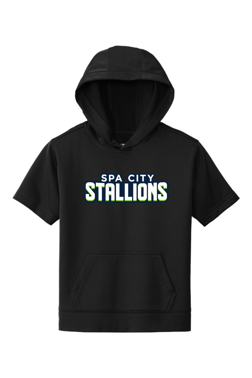 Spa City Stallions DTF Youth Fleece Short Sleeve Hooded Pullover