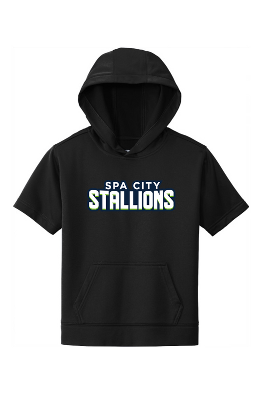 Spa City Stallions DTF Youth Fleece Short Sleeve Hooded Pullover