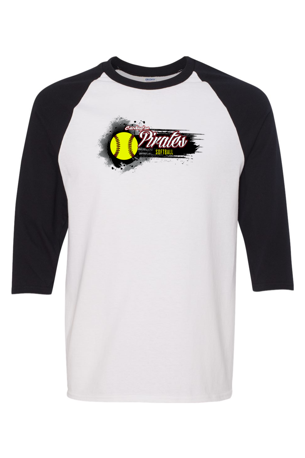 Cardington Pirates Softball DTF Three-Quarter Sleeve T-Shirt