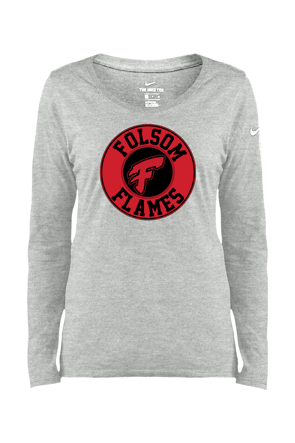 Folsom Flames Ladies Core Cotton Long Sleeve Scoop Neck Tee
