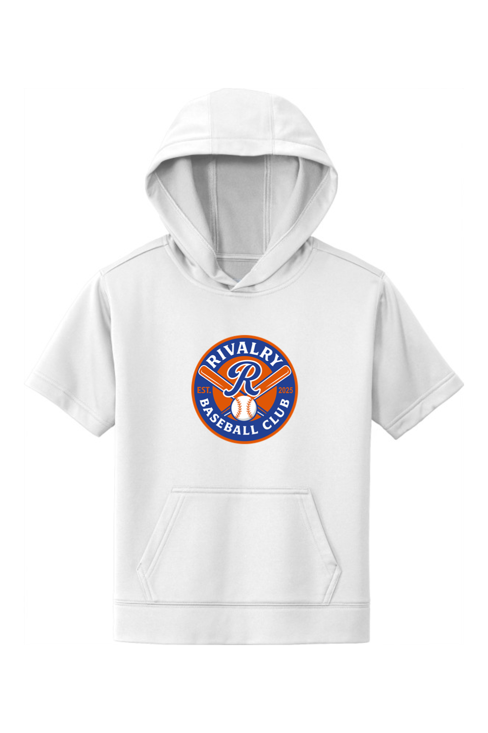 Rivalry Baseball DTF Youth Sport-Wick Fleece Short Sleeve Hooded Pullover