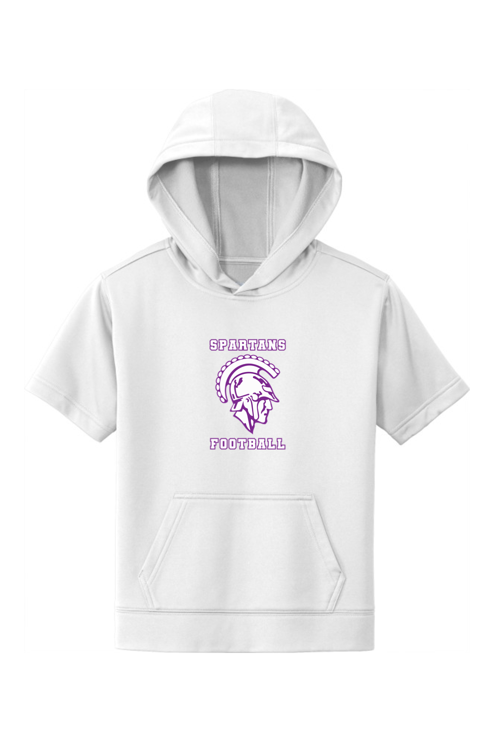 Spartans Football DTF Youth Fleece Short Sleeve Hooded Pullover