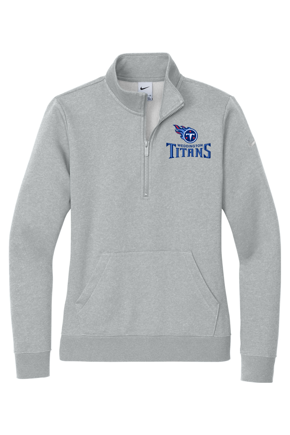 Weddington Titans Football DTF Nike Ladies Club Fleece Sleeve Swoosh 1/2-Zip