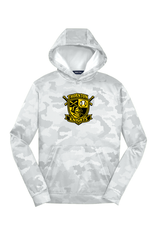 Thornton Knights Youth Sport-Wick CamoHex Fleece Hooded Pullover