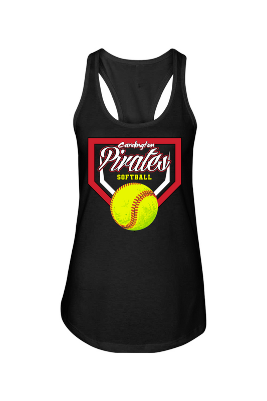 Cardington Pirates Softball DTF Ladies Racerback Tank