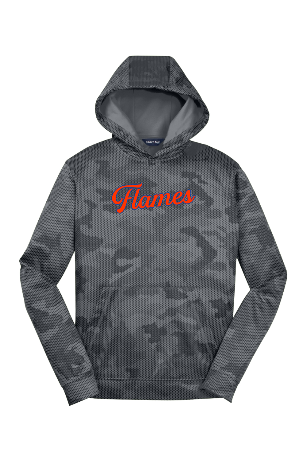Flames MI Team DTF Youth CamoHex Fleece Hooded Pullover