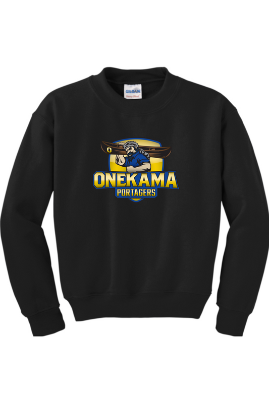 Onekama Portagers Football Youth Heavy Blend Crewneck Sweatshirt