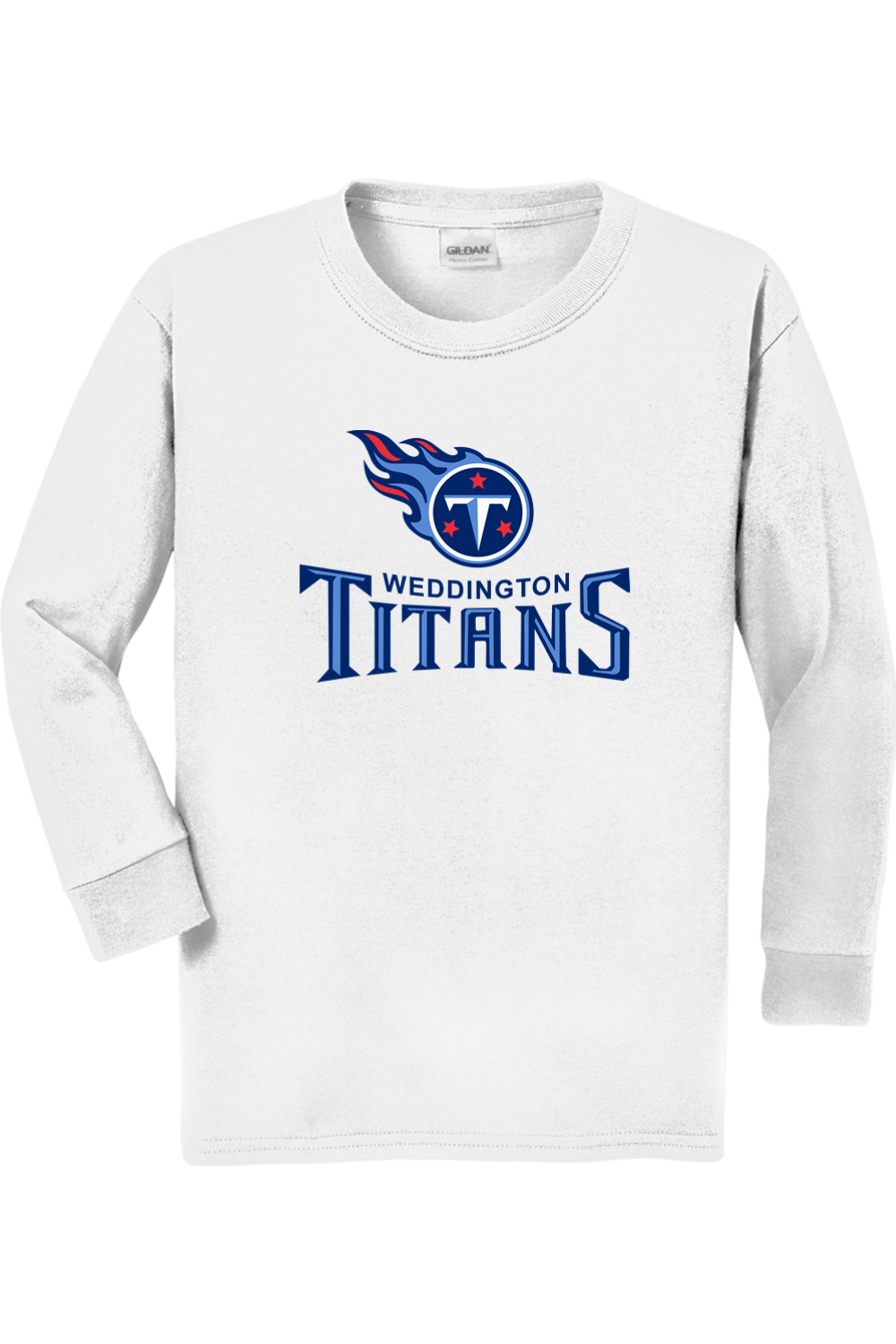 Weddington Titans Football DTF Youth Heavy Cotton Long Sleeve T-Shirt