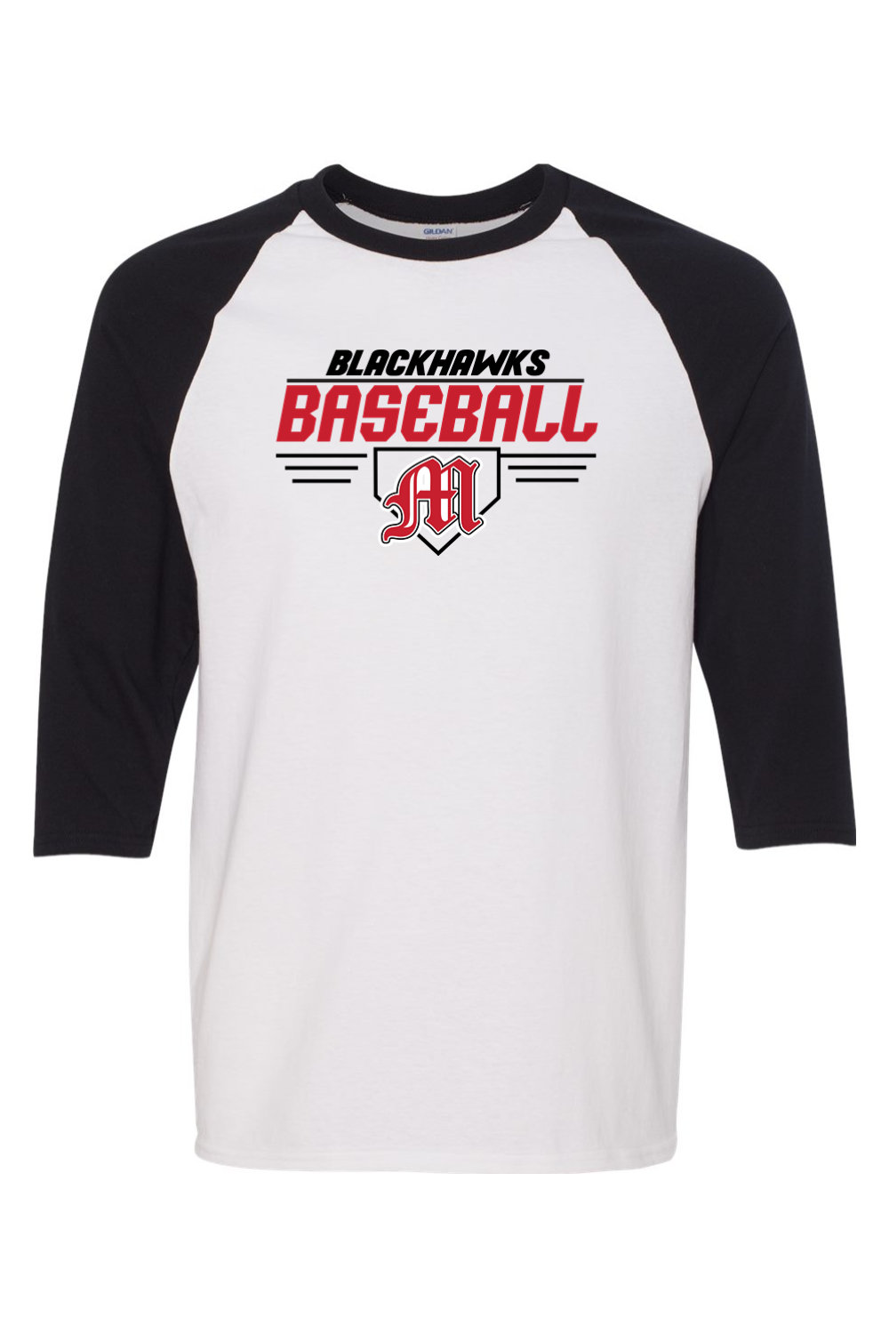 Gildan Heavy Cotton Raglan Three-Quarter Sleeve T-Shirt