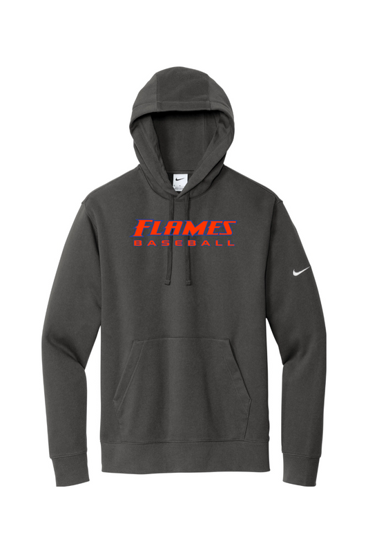 Flames MI Baseball DTF Nike Club Fleece Sleeve Swoosh Pullover Hoodie