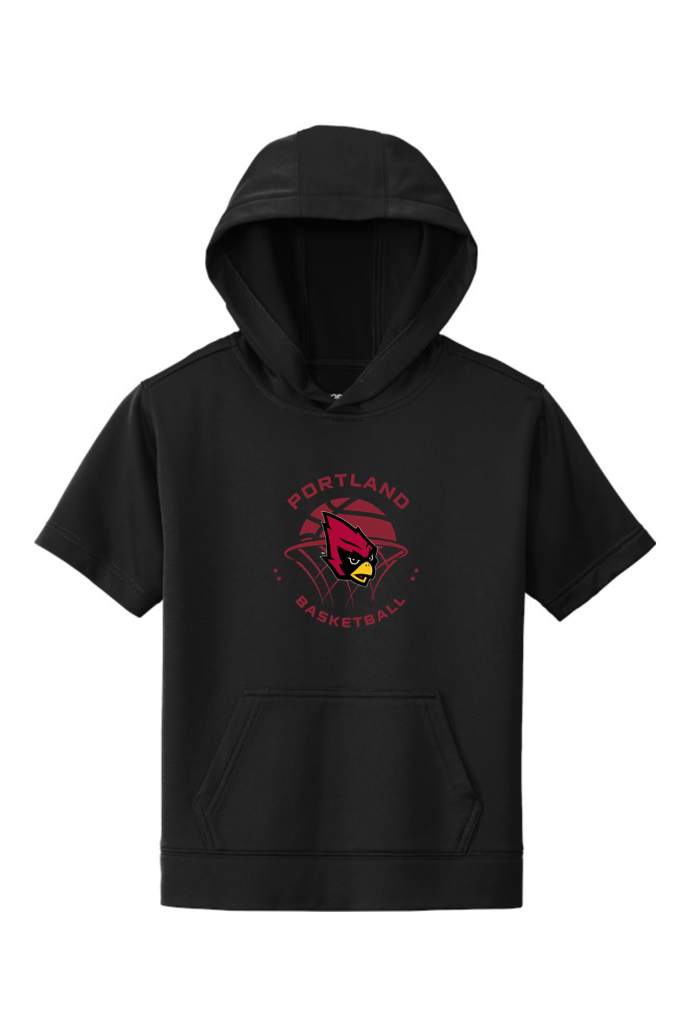 Portland Raider Basketball Youth Fleece Short Sleeve Hooded Pullover