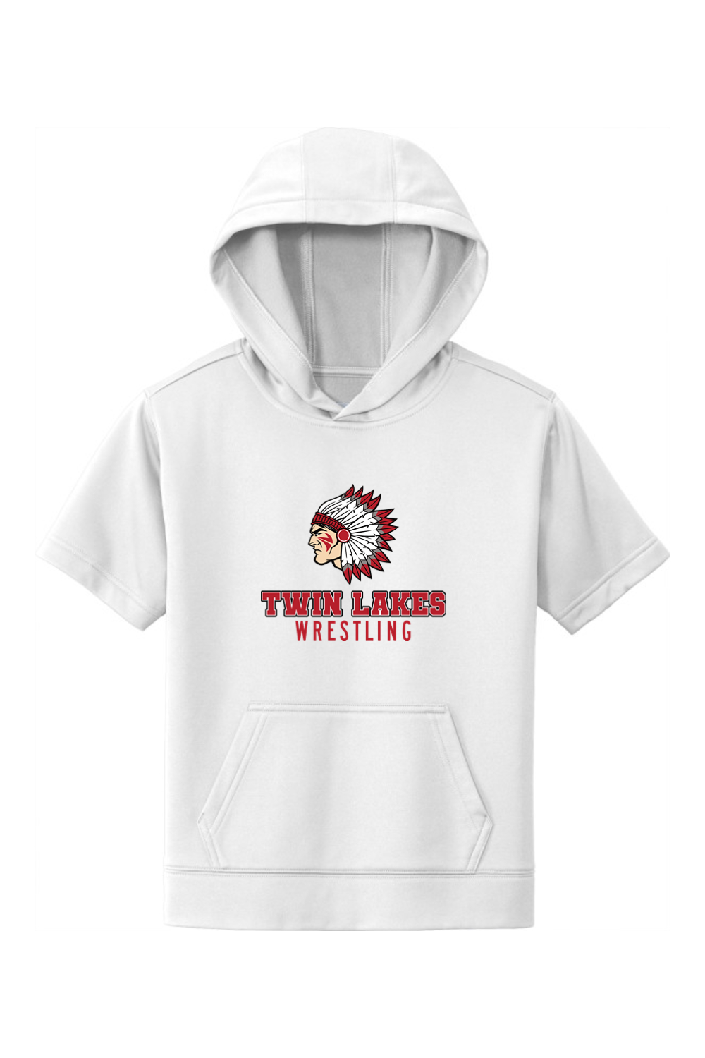 Twin Lakes Wrestling DTF Youth Sport-Wick Fleece Short Sleeve Hooded Pullover