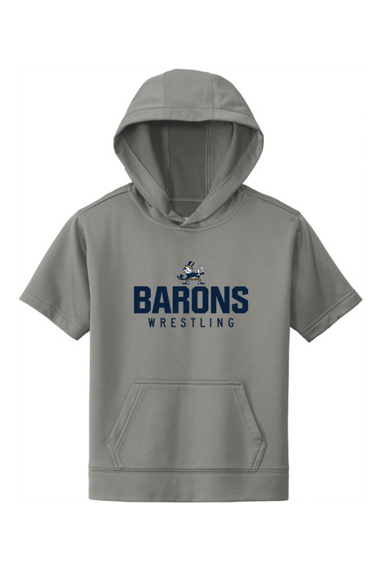 B-CC Wrestling DTF Youth Fleece Short Sleeve Hooded Pullover