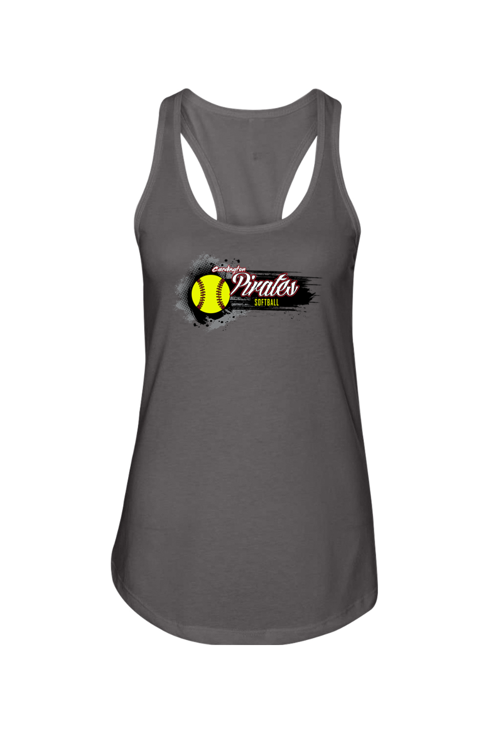 Cardington Pirates Softball DTF Ladies Racerback Tank