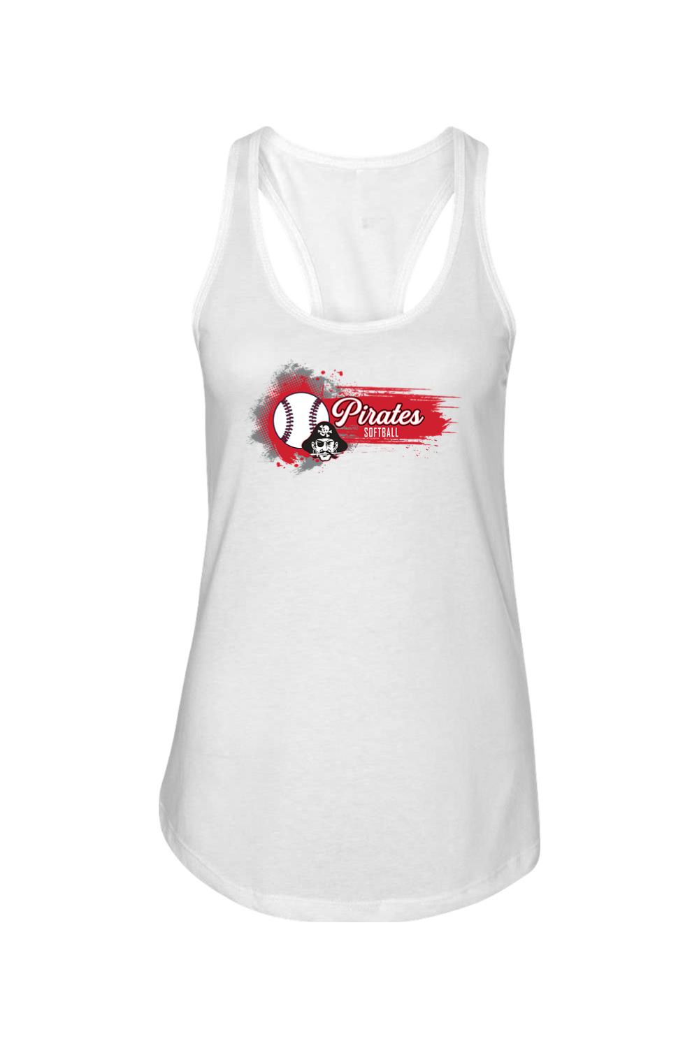 Cardington Pirates Softball DTF Ladies Racerback Tank