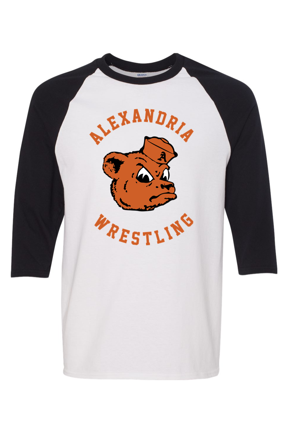Alexandria Wrestling Heavy Cotton Raglan Three-Quarter Sleeve T-Shirt