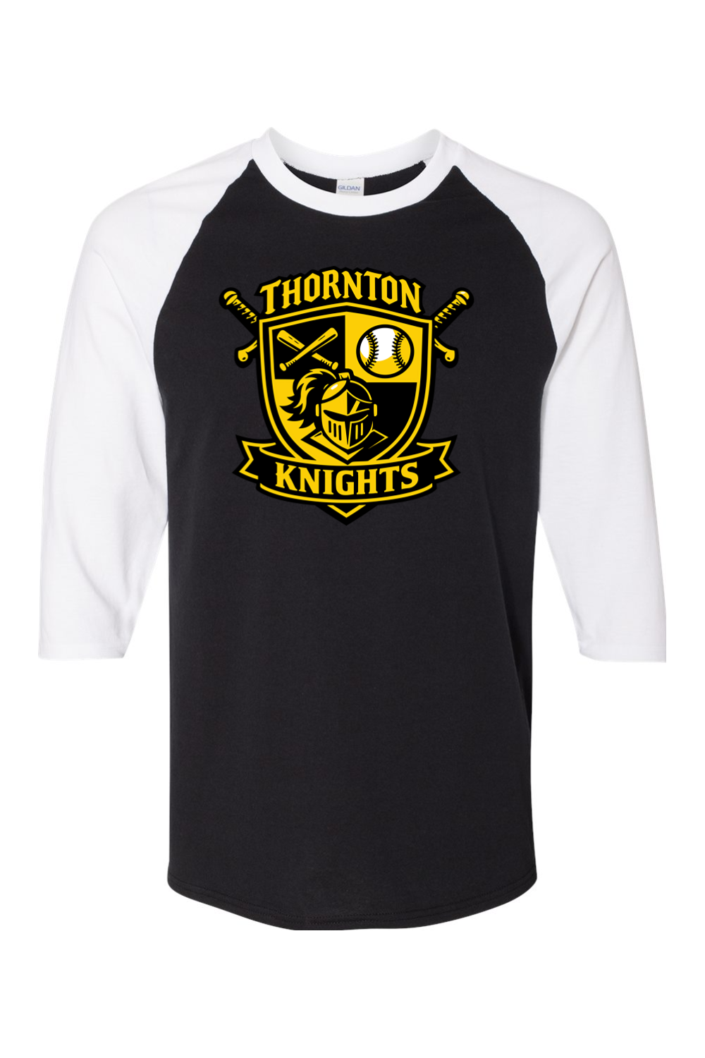 Thornton Knights Heavy Cotton Raglan Three-Quarter Sleeve T-Shirt