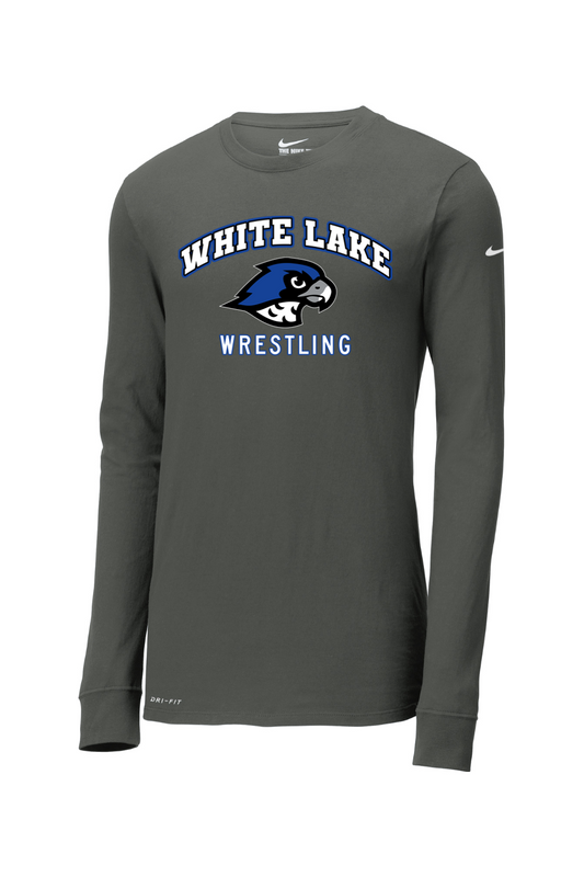 White Lake MS Wrestling Nike Dri-FIT Cotton/Poly Long Sleeve Tee