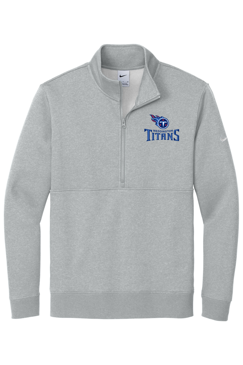 Weddington Titans Football DTF Nike Club Fleece Sleeve Swoosh 1/2-Zip