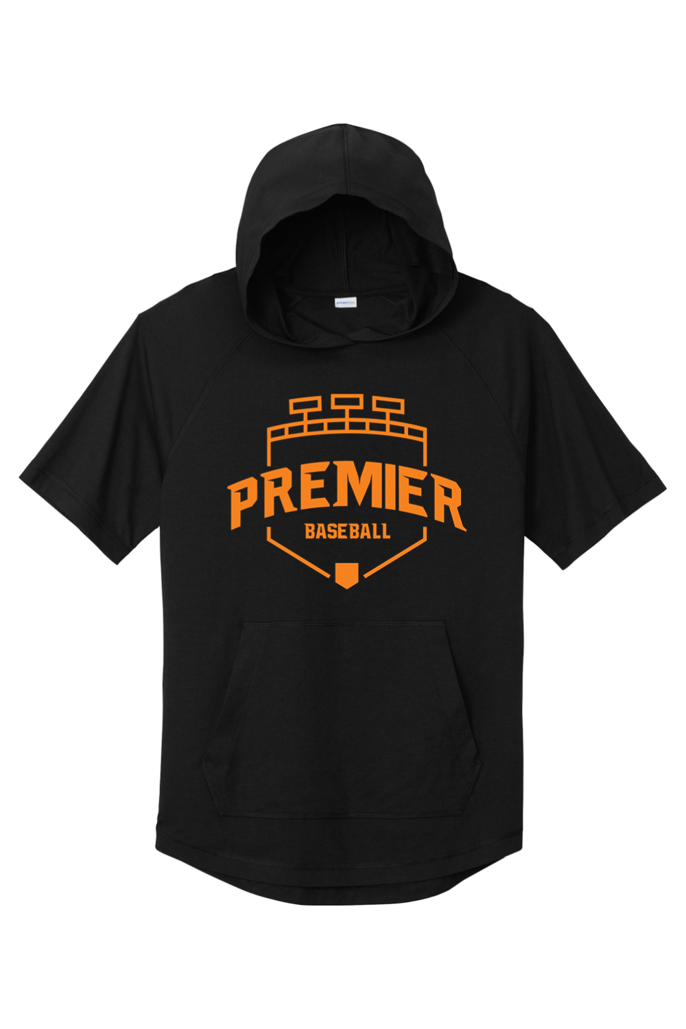 Premier Baseball AZ Wicking Short Sleeve Hoodie - Orange Logo