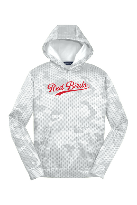 Marion Redbirds Baseball DTF Youth CamoHex Fleece Hooded Pullover