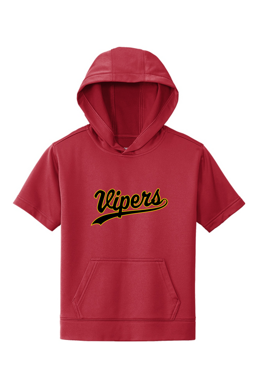 Scottsdale Vipers Baseball Youth Fleece Short Sleeve Hooded Pullover